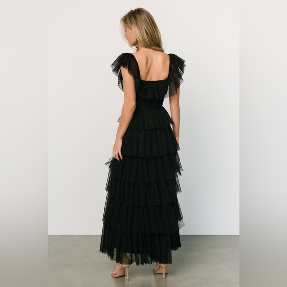 Amable by Mable  Black Ruffled Maxi Dress Size Small - Picture 5 of 14